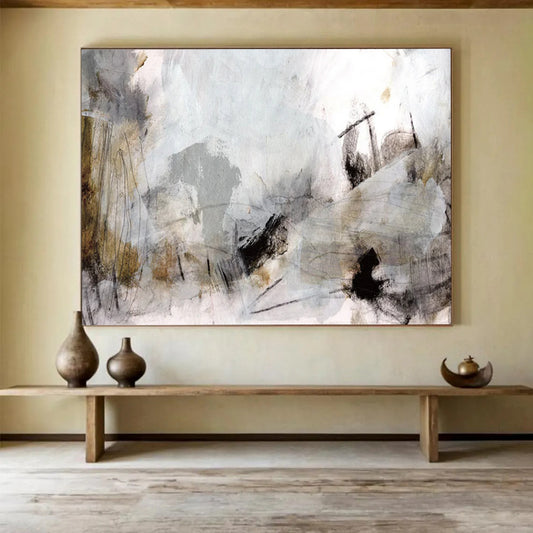 Subtle Gray Collage - Large Serene Office Art DLZ135