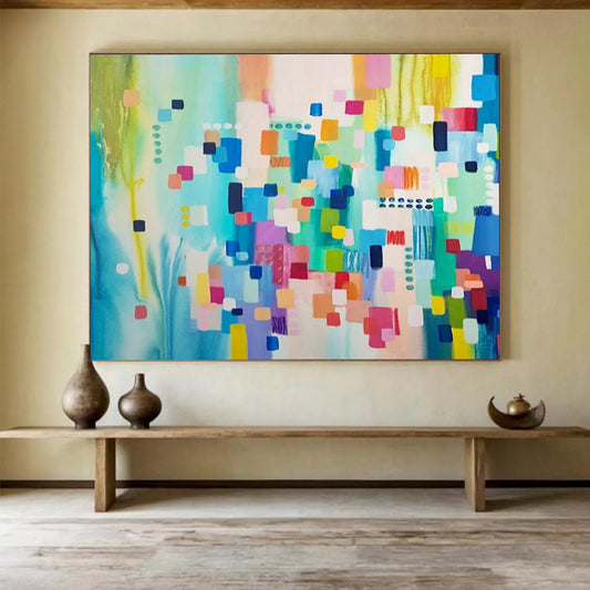 Enormous Hand-Painted Abstract Art for Office & Dining Room LargeART1497