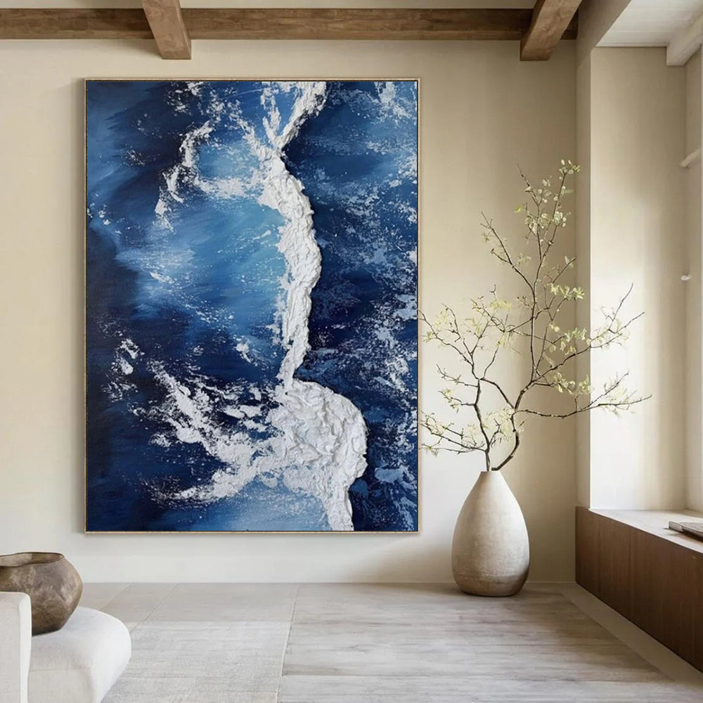 Hand-Painted Large Custom Abstract Art for Bedroom & Living Room DTP335