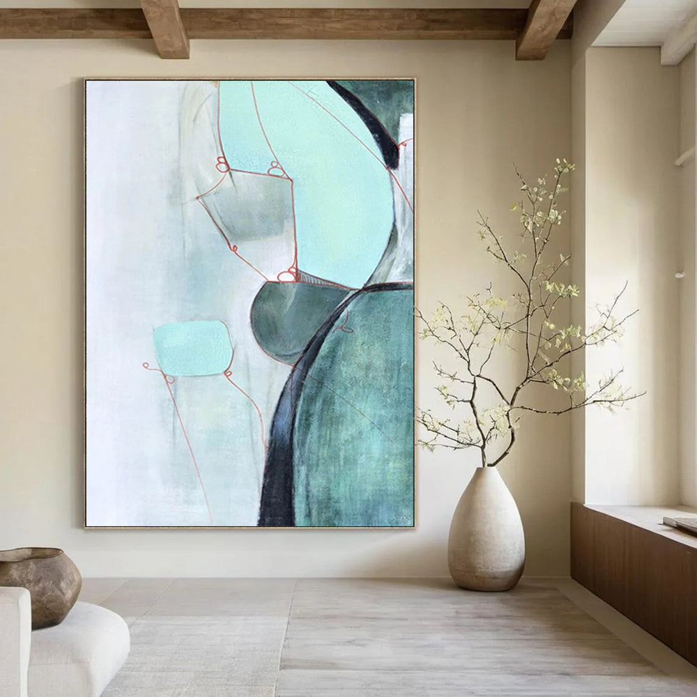 Large-Scale Custom Abstract Paintings: Handmade Textures for Bedroom & Living Room DTP250