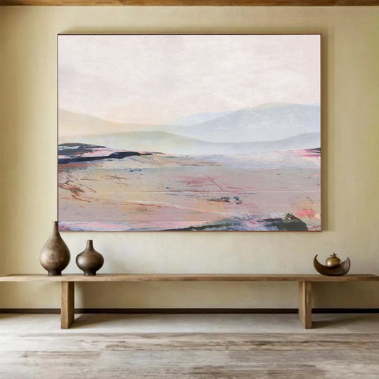 Pastel Mountain Horizon - Large Dreamy Living Room Decor DLZ129