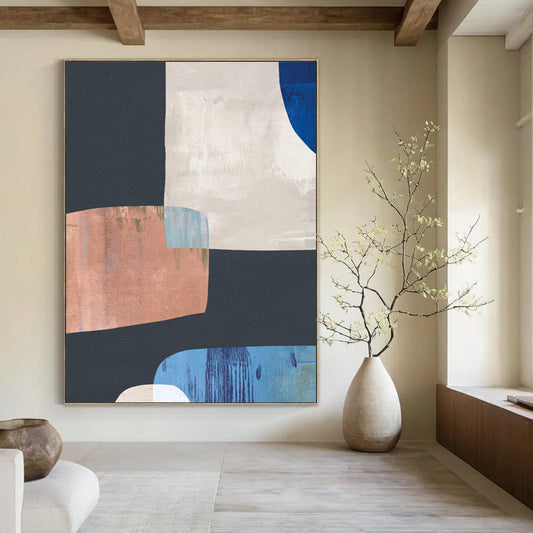 Large-Scale Custom Abstract Paintings: Hand-Painted, Textured Elegance DTP200