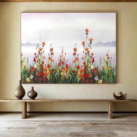 Wildflower Meadow by the Lake - Whimsical Living Room or Bedroom Decor DLZ189