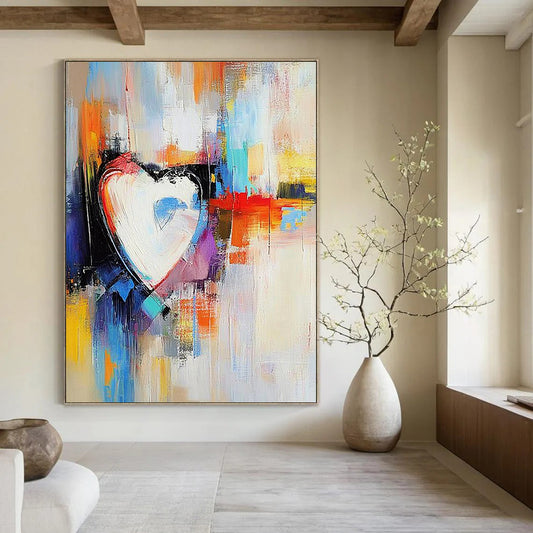 Contemporary abstract painting featuring dynamic colors and bold shapes creating an immersive visual experience perfect for modern decor. DLZ1778