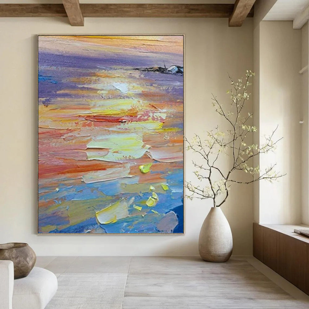 Oversized Hand - Rendered Custom Textured Canvas Abstract for Living Room & Bedroom DKH1040