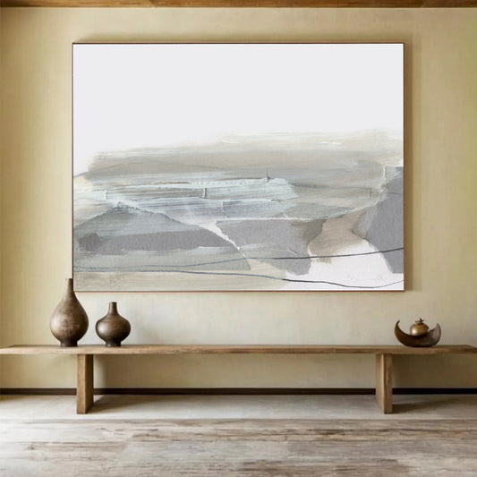 Minimalist Gray Landscape - Oversized Calm Office Art DLZ130