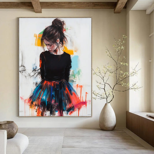 Contemporary hand-painted abstract art featuring vibrant colors and dynamic shapes designed to elevate modern spaces and inspire creativity. DLZ1576