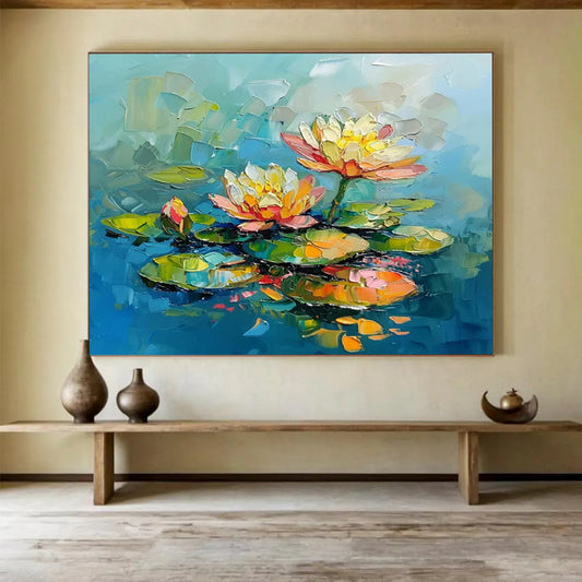 Colorful Water Lilies - Fresh Bathroom Oasis DLZ088