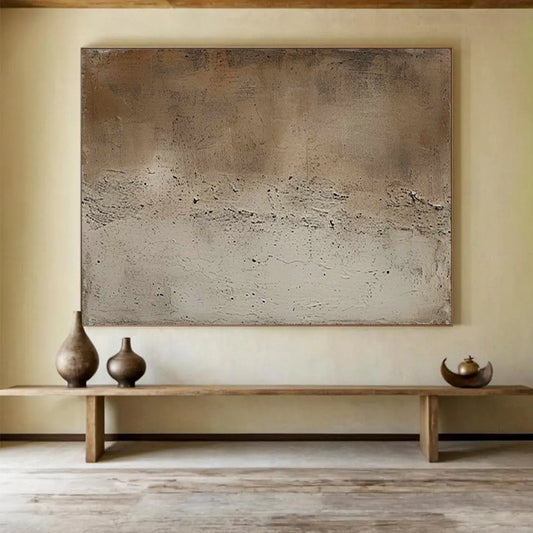 Textured Neutral Abstract - Minimalist Living Room or Office Art DLZ255