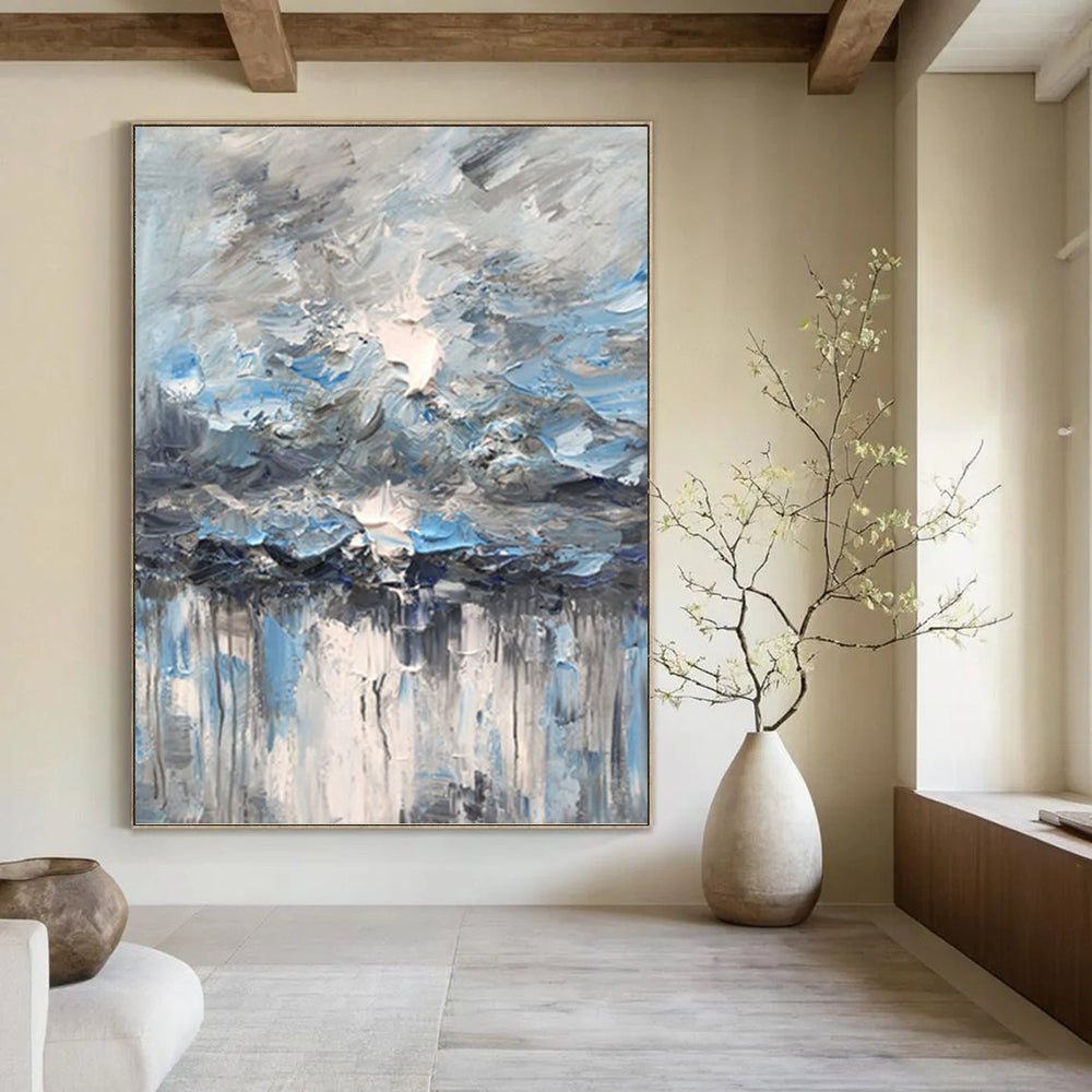 Elegant Hand - Painted Textured Abstract for Hotel & Dining Room DKH1291