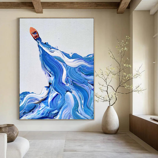 Custom Hand-Painted Abstract Artworks: Textured Wonders for Dining Room & Living Room DTP321