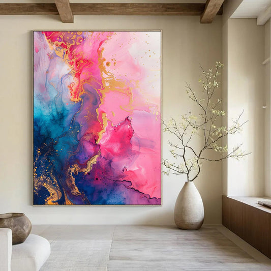 Big-Size Handmade Abstract Paintings: Textured Details for Living Room & Hallway DTP286