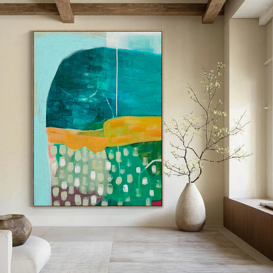 Hand-Painted Personalized Abstract Mural for Bedroom & Office LargeART1847