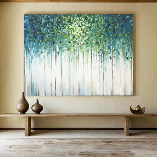 Forest Canopy Drip Painting - Nature - Inspired Living Room Art DLZ206