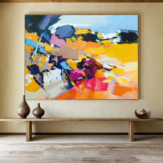 Bold Color Block Abstract - Modern Living Room or Office Statement DLZ187
