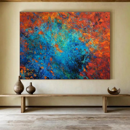 Vast Handmade Textured Abstract Wall Mural for Artistic Enhancement DKH723