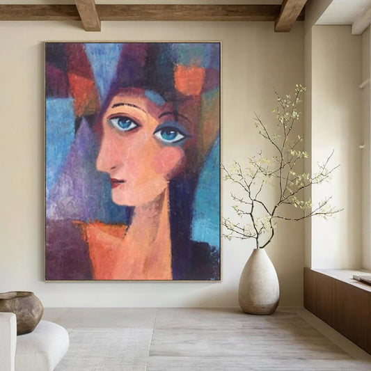 Dreamy & Soft Hand-Painted Custom Abstract Painting for Dining Room & Hotel LargeART1997