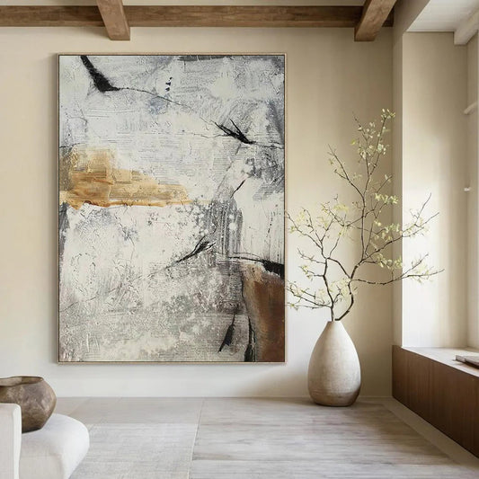 Custom Hand-Painted Abstract Masterpieces for Hotel & Entryway DTP338