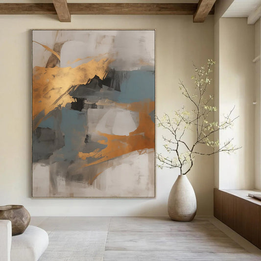 Tactile Trails: Oversized Custom Abstract Art for Living Room and Hallway DTP136