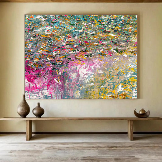 Stylish Large Abstract Artwork with Chic Textured Details for Hallway & Entryway DKH920