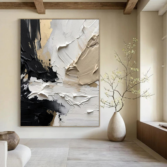 Handmade Large-Scale Abstract Art: Textured Excellence for Dining Room & Hallway DTP301