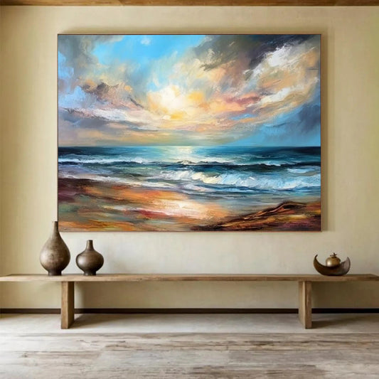 Peaceful Large - Format Abstract Painting for Bedroom & Hallway LargeART1595