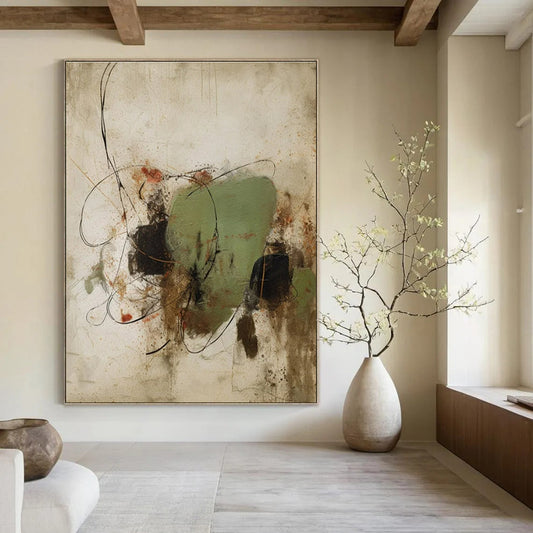 Oversized Hand-Painted Abstract Mural for Office & Hallway LargeART1462