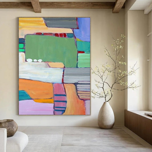 Large Custom Abstract Artworks: Handmade Textures for Bedroom & Office DTP262