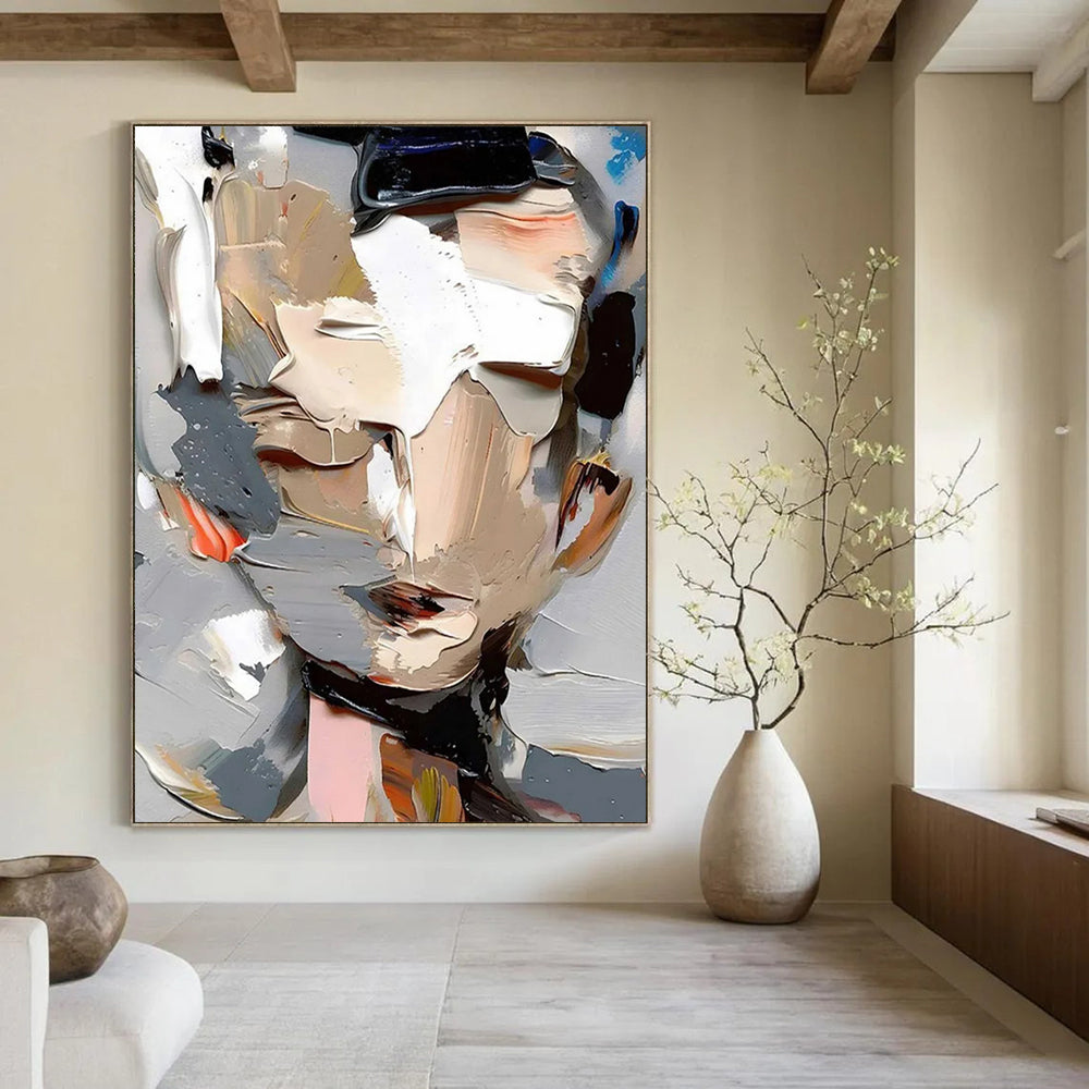 Big-Size Handmade Abstract Creations: Textured Styles for Bedroom & Entryway DTP320