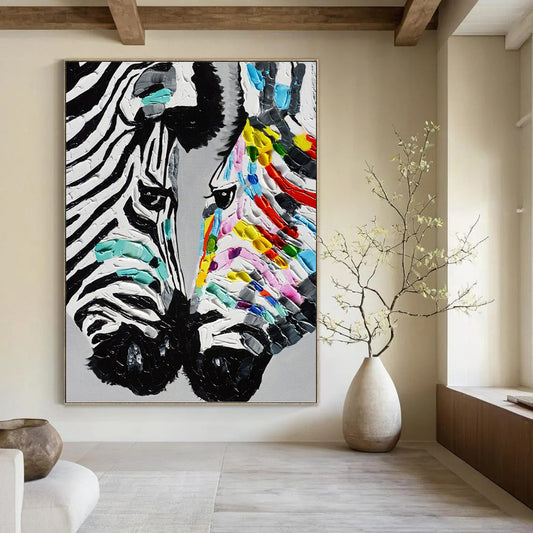 Vast - Sized Vertical Hand - Painted Custom Abstract Requiem (with Dynamic Textures), for Office and Dining Room DKH1545