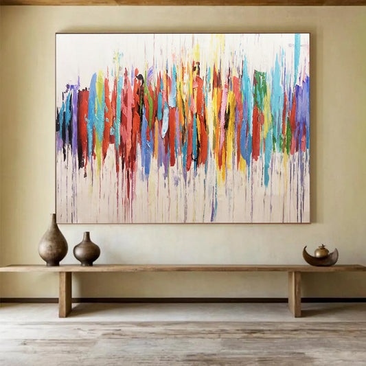 Colorful Drip Abstract - Bold Modern Living Room Focal Point DLZ223