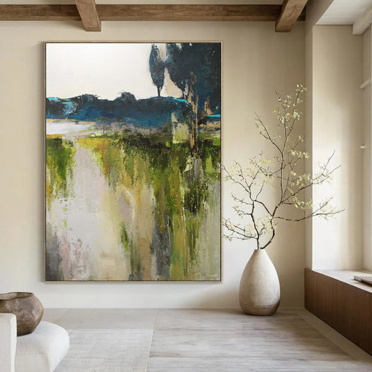 Hand-Painted Personalized Abstract Mural for Living Room & Office LargeART1925