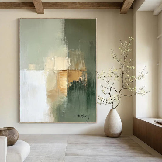 Rustic Farmhouse Textured Abstract Wall Art for Kitchen & Dining Nook LargeART2081