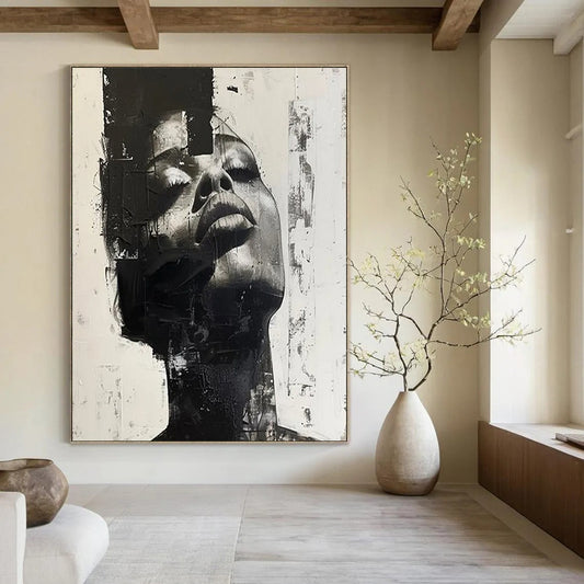 Interwoven Textures: Colossal Custom Abstract Painting for Bedroom and Living Room DTP139