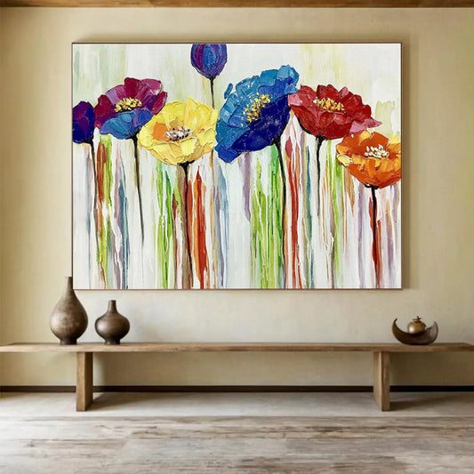 Large - Sized Hand - Painted Textured Abstract Painting for Accented Spaces DKH783