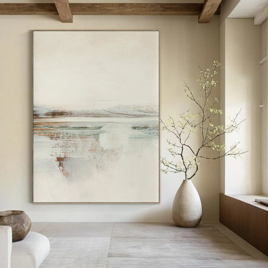 Custom Handmade Abstract Paintings: Big Sizes, Textured Details for Bedroom & Hallway DTP225