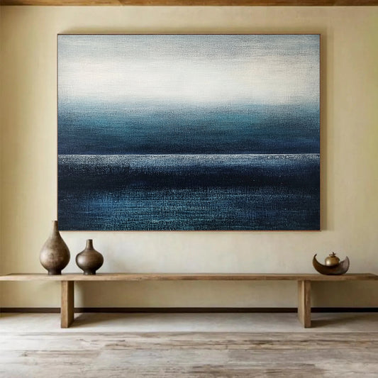 “Gradient Ocean Horizon” - Blue Gradient, Minimalist Ocean Horizon, Smooth Texture HB1122