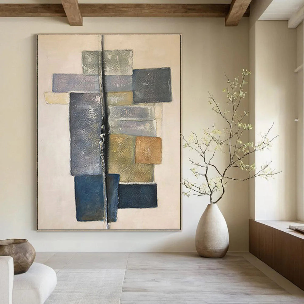Gigantic Custom - Crafted Textured Canvas Abstract for Bar & Entryway DKH1051
