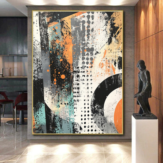 Urban - Inspired Abstract Art "Street Energy" Painting On Canvas HB297