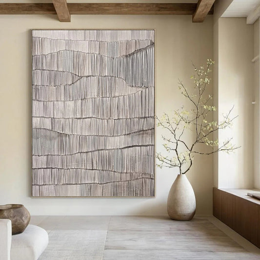 Colossal Hand - Painted Custom Textured Abstract Canvas for Dining Room & Bar DKH1034