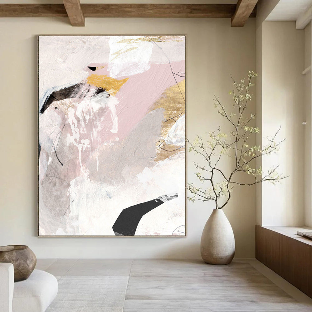 Giant Hand-Painted Custom Abstract Artworks with Textured Surfaces DTP188