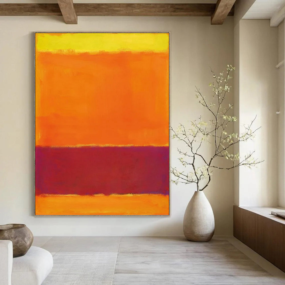 Monumental Vertical Hand - Painted Custom Abstract Tapestry (with Celestial Textures) for Office and Hotel Lobby DKH1607