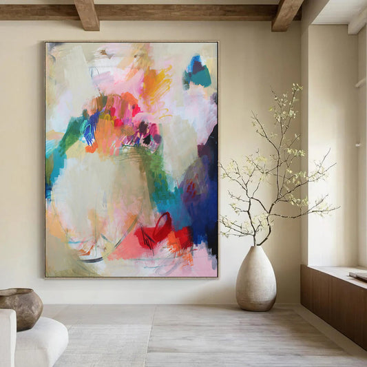 Large-Scale Custom Hand-Painted Abstract Art for Hallway & Entryway LargeART1856