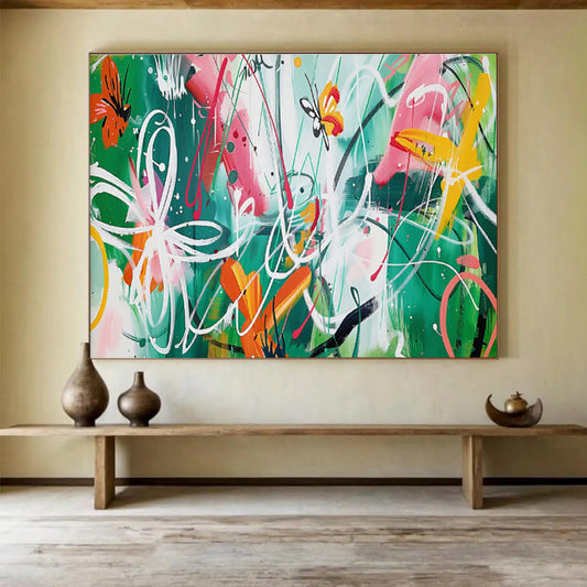 “Lunar Odyssey” Giant Abstract Canvas for Bedroom & Entryway DKH223
