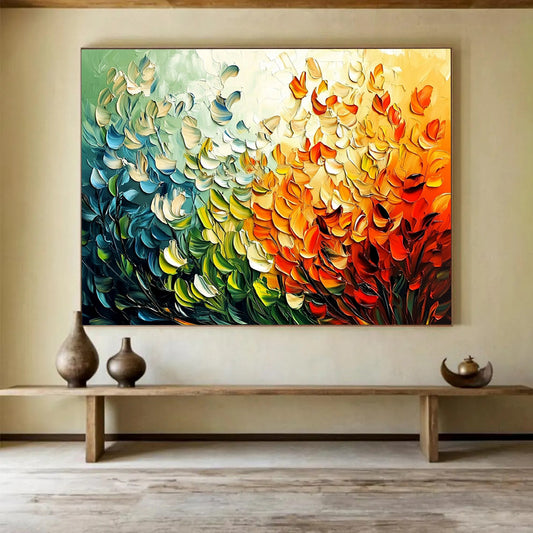 “Textured Floral Gradient” - Green, Orange, Blue, Textured Floral Gradient HB1142