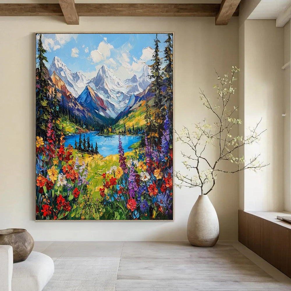 Hand-Painted Textured Abstract Panel for Bedroom & Dining Room LargeART2156