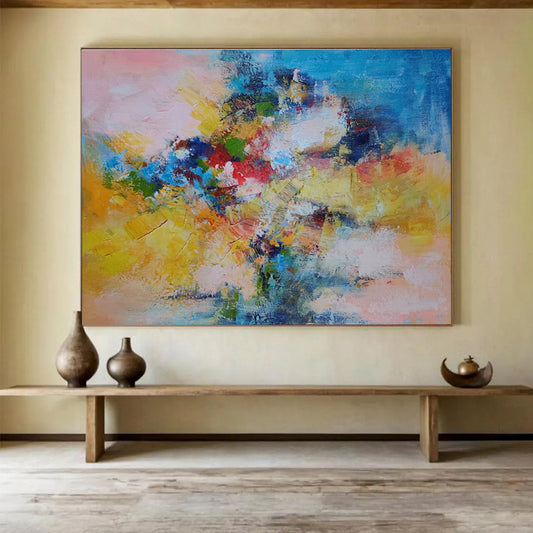 Custom Hand-Painted Large Abstract Mural for Office & Hallway DKH118