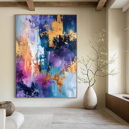 Large Custom Abstract Paintings: Textured Styles for Office & Hallway DTP282