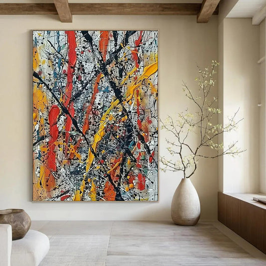 Grandiose Hand-Painted Abstract Art for Bedroom & Hotel Lobby LargeART2355