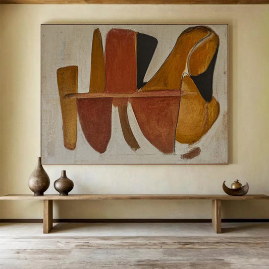 Giant-Scale Hand-Painted Abstract Canvases for Entryway & Living Room LargeART1492